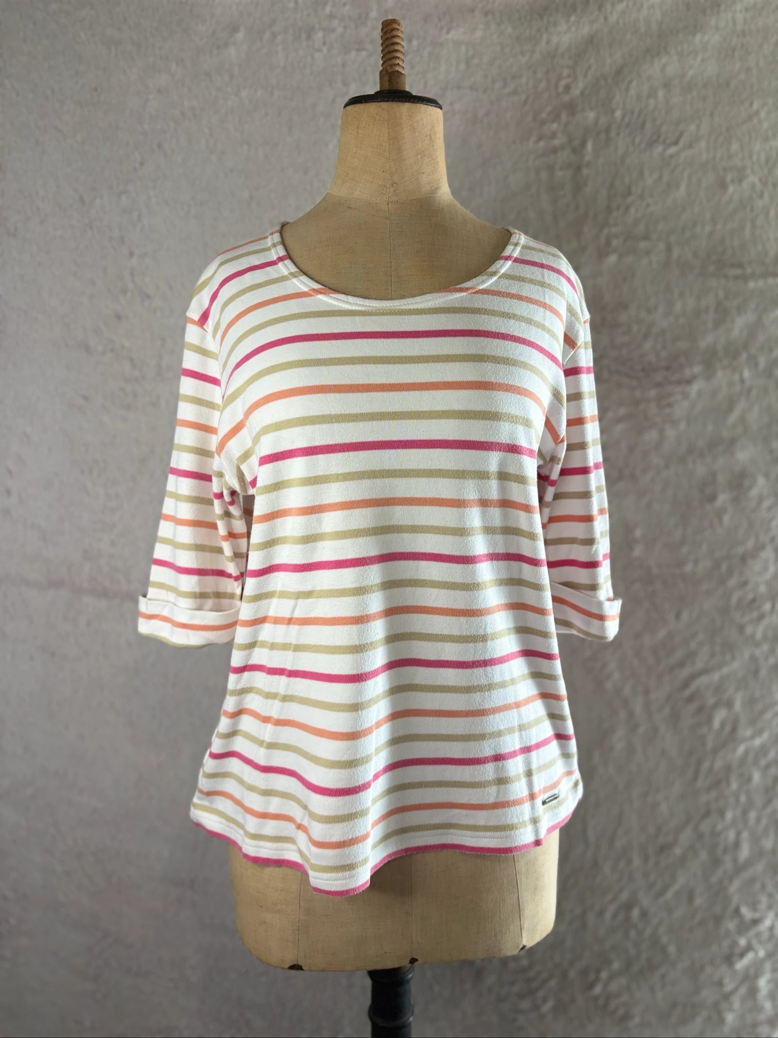 T-shirt marinière Armor-Lux rayé rose T.L